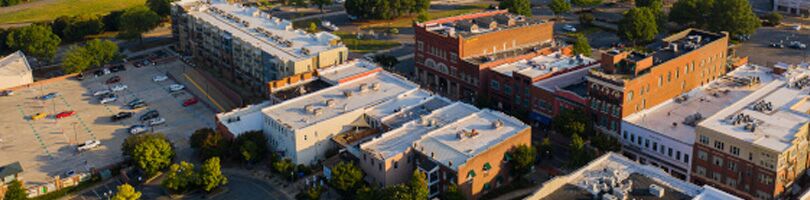 aerial view of downtown rock hill