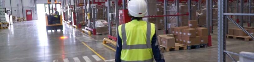 Amazon worker in distribution center